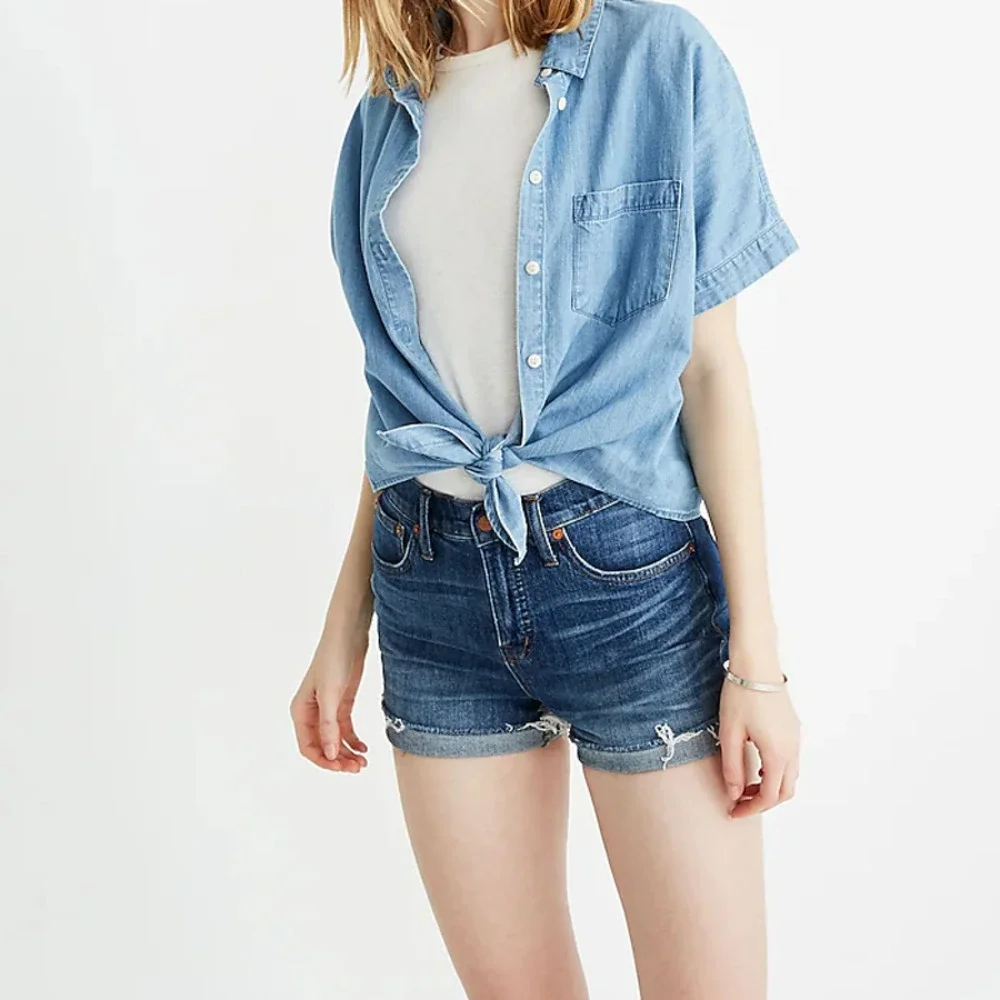 Madewell High Rise Denim Shorts Glenoaks Wash Cutoff‎ Edition Size 24